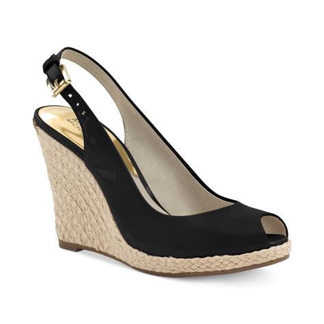 michael kors keegan wedge black|More.